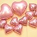AnnoDeel 12 Pcs Pink Heart Balloons, 2pcs 18inch foil Pink Heart Balloons and 10pcs Small Balloons for Birthday Party Wedding Decorations Romantic Party