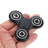 Rainlin Cool Tri-Spinner Smooth Surface Finish Ultra Durable Non-3D Printed Fidget Toy, Black