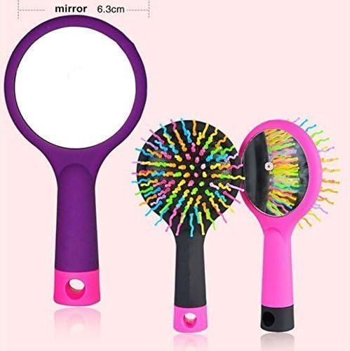 Verbier Detangler Brush With Mirror For Girls And Women Hair Brush For All Type Of Hairs 10 Grams Multicolor Pack Of 1