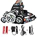 YHKJ 5000 Lumen Bright Headlight Headlamp Flashlight Torch 3 CREE XM-L2 T6 LED with Rechargeable Batteries and Wall Charger for Hiking Camping Riding Fishing Hunting