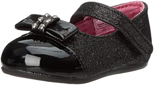 Natural Steps Scarlett Flat Glitter Mary Jane (Infant/Toddler/Little Kid),Black Glit/Blk Pat,10 M US Toddler
