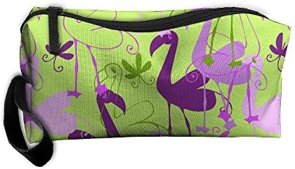 Szqbag Cute Flamingo Poon Flower Printing Portable Multiple Usage Handbag Storage Pouch Bag Case Accessories Organizer Healthcare Kit Grooming Kit Cosmetics Bag Make-up Bag With Zipper