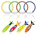 UNEEDE Diving Toy Underwater Swimming/Diving Pool Toy Rings 19 Pack for Pool Use, Toypedo Bandits,Stringy Octopus with Under Water Treasures Gift Set Bundle,Ages 3 and Up