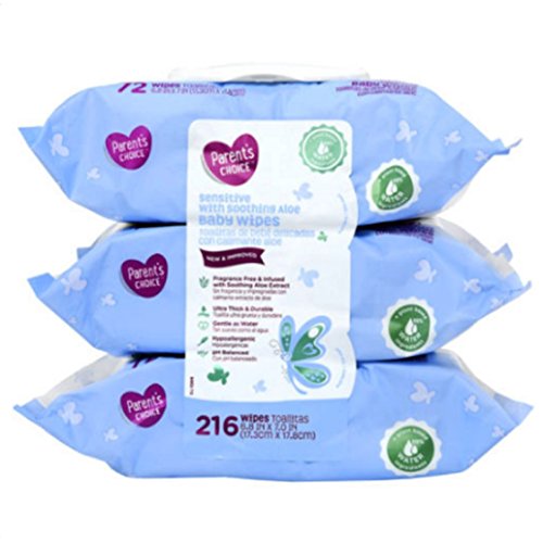 parent's choice sensitive with soothing aloe baby wipes