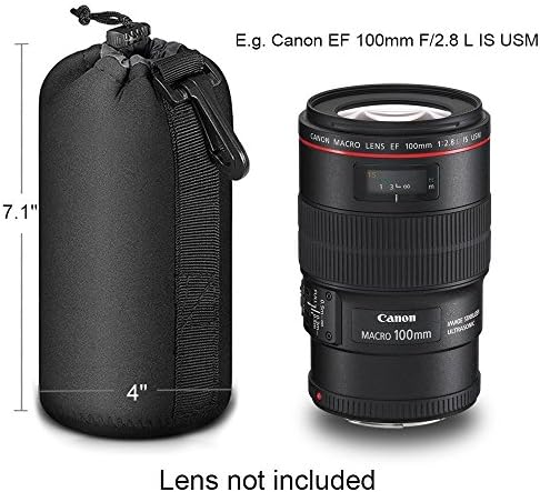 Nicad Thick Protective Neoprene Pouch Bag Set for DSLR Camera Lens Canon, Nikon, Pentax, Sony, Olympus, Panasonic, Sigma (Large)