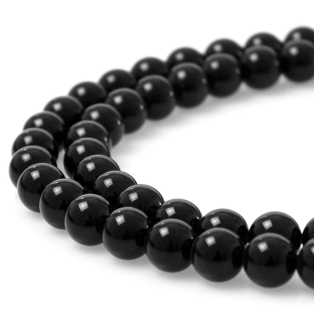 JarTc 2-20mm Smooth Round Polish Onyx Black Agate Natural Stone Spacer Loose for DIY Necklace Bracelat Jewelry Making Strand 15" (12mm) โ image 1
