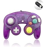 Gamecube Controller, Reiso 1 Pack Classic NGC Wired Controller for Wii Gamecube(Clear Purple)