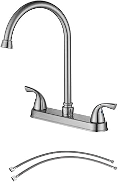 Parlos 8 Inch Kitchen Faucet Double Handles High Arch Swivel Spout