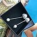 MISASHA Celebrity Designer Imitation Pearl Long Dangle Studs Earrings