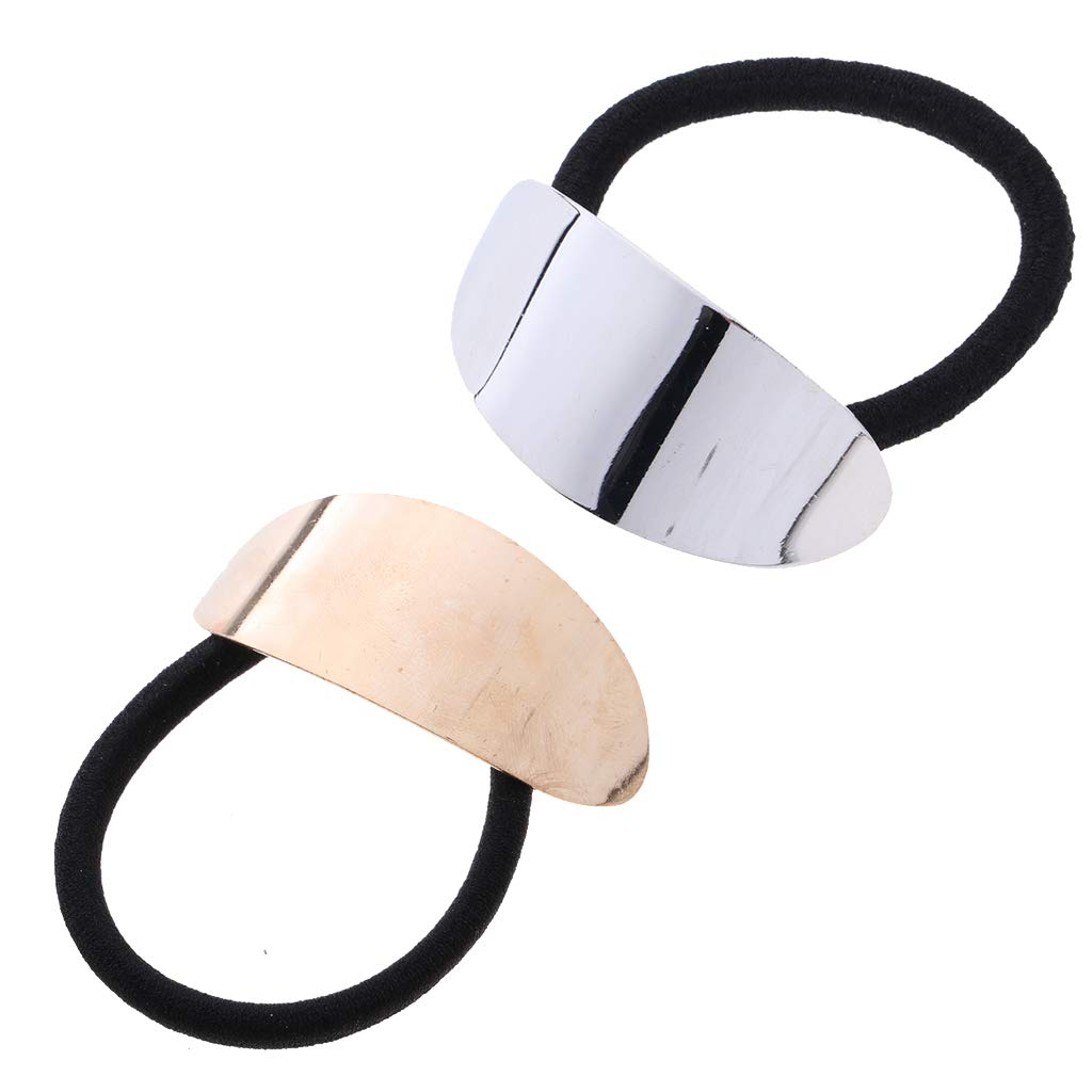 Non Brand 2 Pieces Stretch Hair Ties Ponytail Holder Ring Smooth