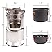 Camp Stove Cookware Combo Stainless Steel Wood Burning Ultralight Portable Backpacking Cook Set for BBQ Hiking Picnic Outdoors