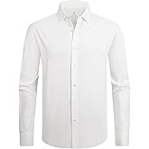 Alex Vando Mens Dress Shirts 8-Way Super Stretch French Placket Business Button Down Shirt Men