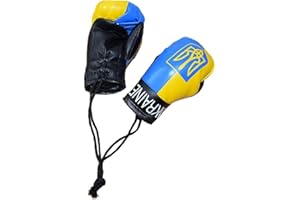 Mini Boxing Gloves, Ukrainian Flag Miniature Punching Gloves Hanging Ornament Decoration or Souvenir Display for Home & Car U