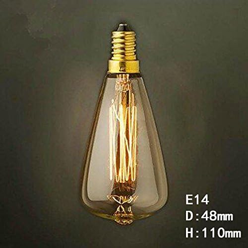 DP ST48 E14 220V-240V 60W Bulb Edison Screw Caps Small Yellow Retro Chandelier Light Bulb , 220-240v