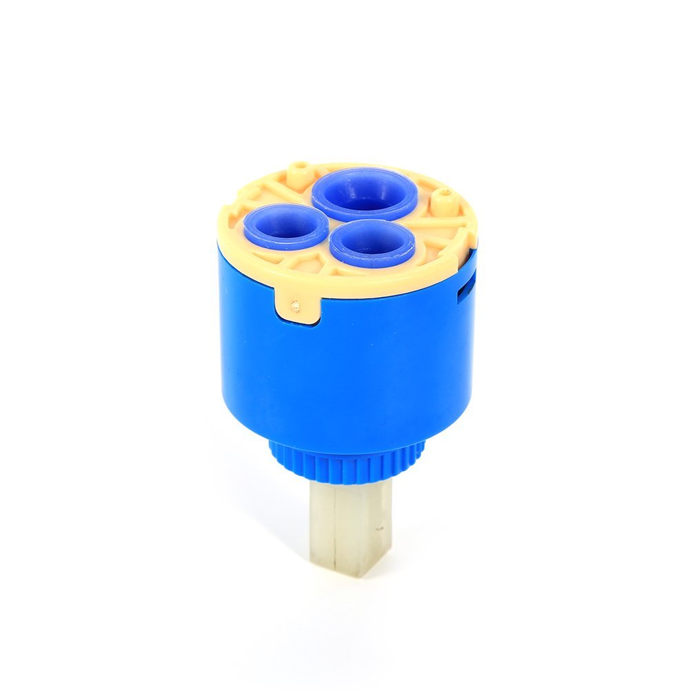 Zerodis Ceramic Disc Cartridge,35/40mm Replacement Cartridge Made of PP Plastic and Ceramic Sheet Practical Bath Basin Shower Lever Water Mixer Tap Inner Control Faucet Valve(40mm)