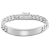 Dankadi Classic Men's Silver Jewelry Bracelet 100% 925 Sterling Silver Bracelet Glossy Brand Bracelet 10MM Original Italian 7-8-9-10 inch Silver Cuban Chain Safety Clasp