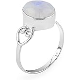 Artisanjewels 925 Sterling Silver Designer Ring | Natural Gemstones & Brilliant Stones | Handmade Bohemian Jewelry| Healing Crystals | Birthday Elegant Promise Victorian Ring Christmas Gift for Women