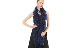 Flydreamfeathers 60 Gram, 2 yards Long Chandelle Feather Boa Great for Party, Wedding, Halloween Costume, Decoration