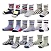 TeeHee Kids Boys Fashion Variety Cotton Crew 9 Pair Pack Gift Box (3-5Y, Vintage)
