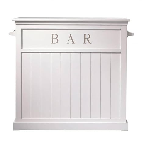 Aprodz Mango Wood Bonner Wine Storage Stylish Counter Bar Cabinet for Living Room | White Finish
