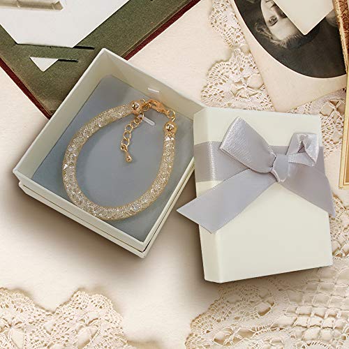 Mytys Rose Gold Mesh Bracelet Clear CZ Crystal Charm Link Bangle Bracelet for Women Girl Christmas Day Gifts 7.5''+2''