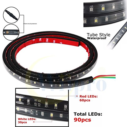 Wiipro 60'' Truck Tail Brake Lights Strip Red/White Reverse Turn Signals Bulb for Trailer Pickup SUV Ford GMC Toyota 4x4 Dodge Ram Chevy chevrolet Silverado