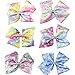 8 Inch Big Hair Bows Grosgrain Boutique Large Unicorn Bow Clips For For Teens Kids Toddlers Set of 6