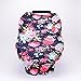 Baby Car Seat Cover Breastfeeding Cover Carseat Covers for Girls and Boys (Navy Blue Rose)