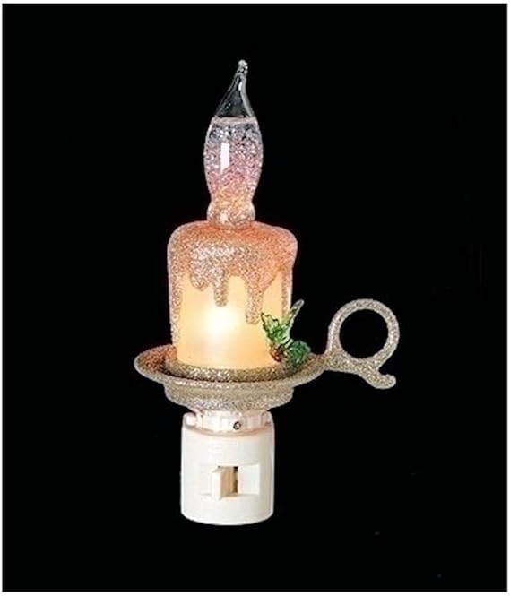Christmas Candle Bubble Night Light, 6 1/4 Inch Home
