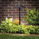 15310BKT Dome 1LT 21IN Incandescent/LED Hybrid LV Landscape Path & Spread Light, Textured Black Finish