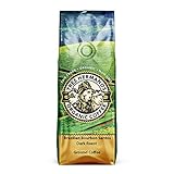 Tres Hermanos Fairtrade Low-Acid Organic Coffee (Brazilian Bourbon Santos Dark Roast Ground, 2 lb)