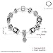 Naivo Designer Inspired Crystal Snake Chain Murano Glass Beads Charm Bracelet, Midnight Passion