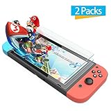 [2 Pack] Nintendo Switch Screen Protector Glass- iXCC 0.3mm Premium High Definition Clear Tempered Glass Screen Protector Film for Nintendo Switch 2017