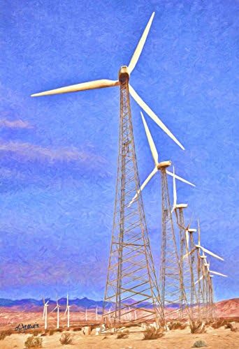Wind turbines in the California desert, Palm Springs alternative energy, Wind energy