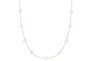 Ross-Simons 5-5.5mm Cultured Pearl Station Necklace in 14kt Yellow Gold