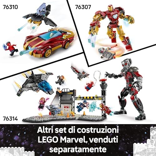 Logo e Minifigure MARVEL - Modellino da Costruire con Supereroi Leggende di Hulk, Thor, Iron Man, Black Widow e Captain America Giocattolo, Giochi per Bambini da 12 Anni da Collezione 76313
