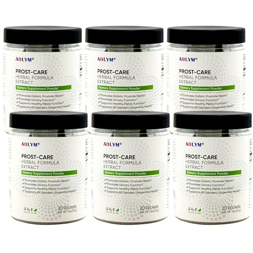 AOLYM Prost-Care Multi Target Advanced Herbal Formula, Promote Pelvic Wellness, Maintain Healthy Prostate Volume, Enhance Healthy Urinary Function for Man 20 Packets/Bottle (Pack of 6)