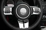 u-Box Silver Chrome Steering Wheel Cover Trim Kit for 2011-2018 Jeep Wrangler