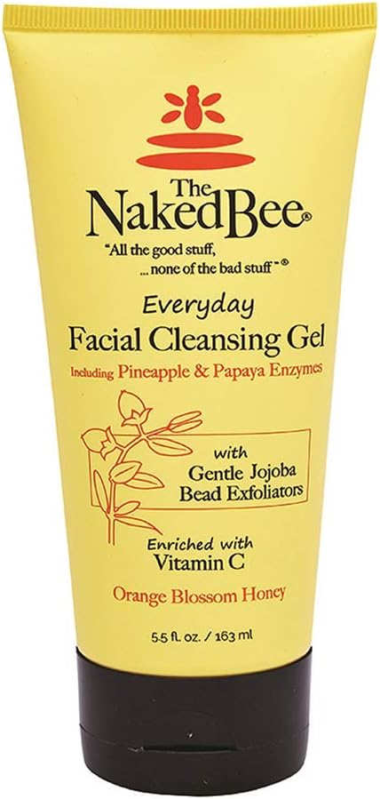 The Naked Bee Orange Blossom Honey Everyday Facial Cleansing Gel 5.5oz. Gentle Face Wash & Face Exfoliator. Cleansing Skin Care Foaming Cleanser. Hydrating Face Cleanser. Face Care Hydrating Cleanser