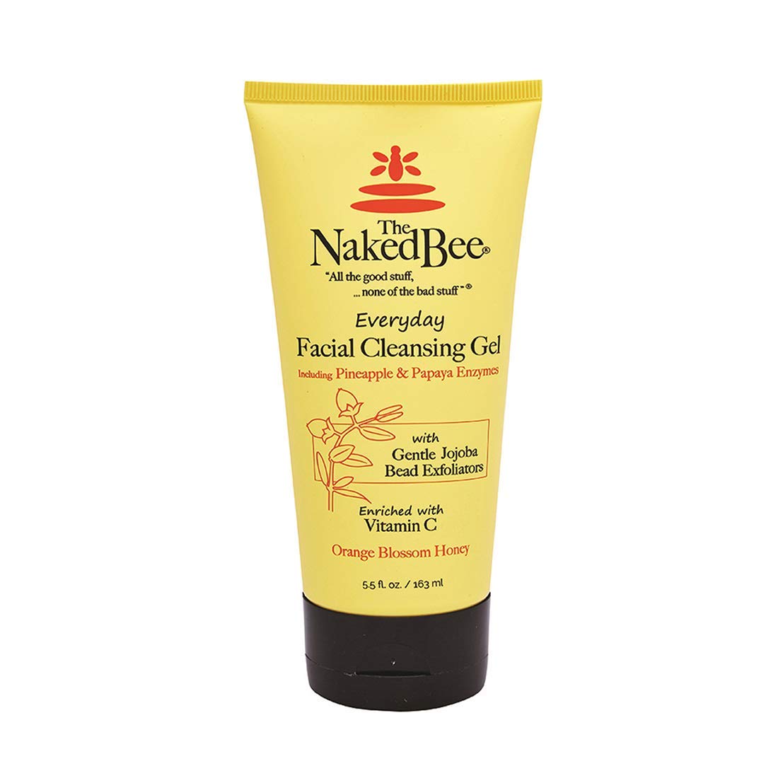 The Naked Bee Orange Blossom Honey Everyday Facial Cleansing Gel 5.5oz. Gentle Face Wash & Face Exfoliator. Cleansing Skin Care Foaming Cleanser. Hydrating Face Cleanser. Face Care Hydrating Cleanser.