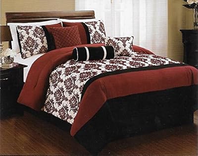 7 Piece Luxurious Comforter Set for King Size Bed includes Quilted Comforter Bedskirt Pillows Shams Collection