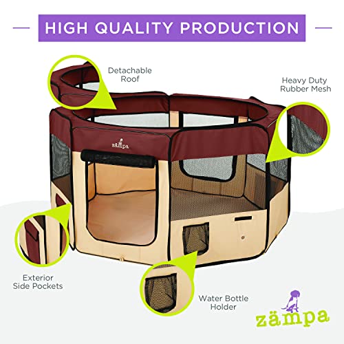 Zampa Dog Playpen Medium 45"x45"x24" Pop Up Portable Playpen for Dogs