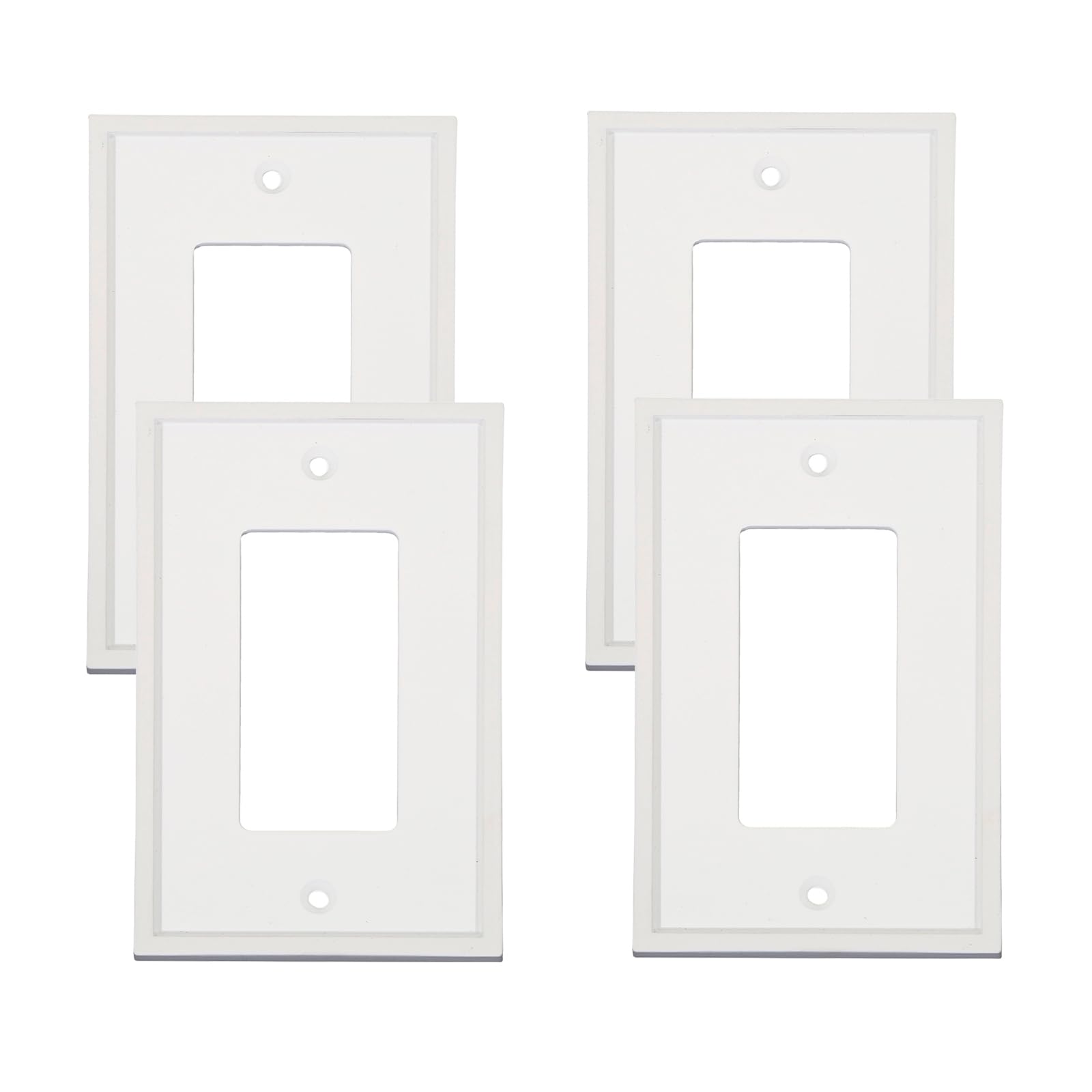 Photo 1 of Double Toggle Light Switch Cover, White Modern Decorative Switch Plate Cover Outlet Covers Wall Plate (2-Gang Double Toggle,2 Pack)