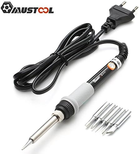 INNI MT223 60W Adjustable Temperature Electric Soldering Iron Welding Rework Repair Tool with 5pcs Solder Tips I/3C/4C/K/2.4D 110V/220V Option