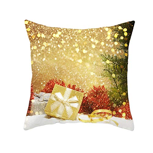 Christmas Decoration Golden Christmas Tapestry Throw Pillow Covers Zippered Pillow Cases Cushion Cover for Home Sofa Bedding