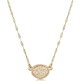 Humble Chic NY Simulated Druzy Pendant Necklace for Women with Sparkly Oval Stone - Gold, Silver, or Rose Gold Tone Chain - 16" with 3" Extender