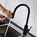 KOFOS Single Handle High Arc Matte Black Kitchen Faucet, Kitchen Sink Faucet With Pull Down Sprayer