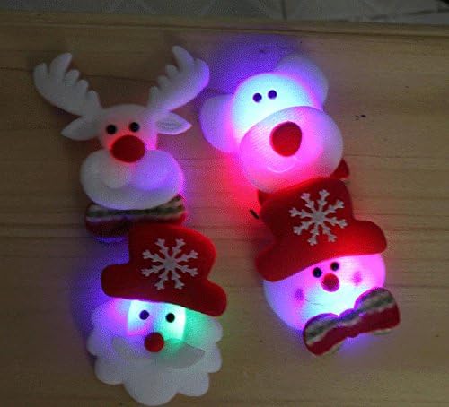 4pcs/lot Christmas Lighted Badge Brooches with LED for Navidad Party Ornaments Props 2015 Xmas Cheap Girl Gift
