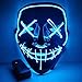 ULIN Halloween Mask LED Light up Purge Mask for Festival Cosplay Halloween Costume Led Cosplay Mask (Blue)