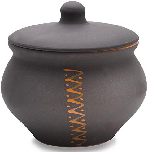 Palm kloset Large Baking Stewing Stoneware Ramekin Clay Cooking Pot w/Lid Made in Russia